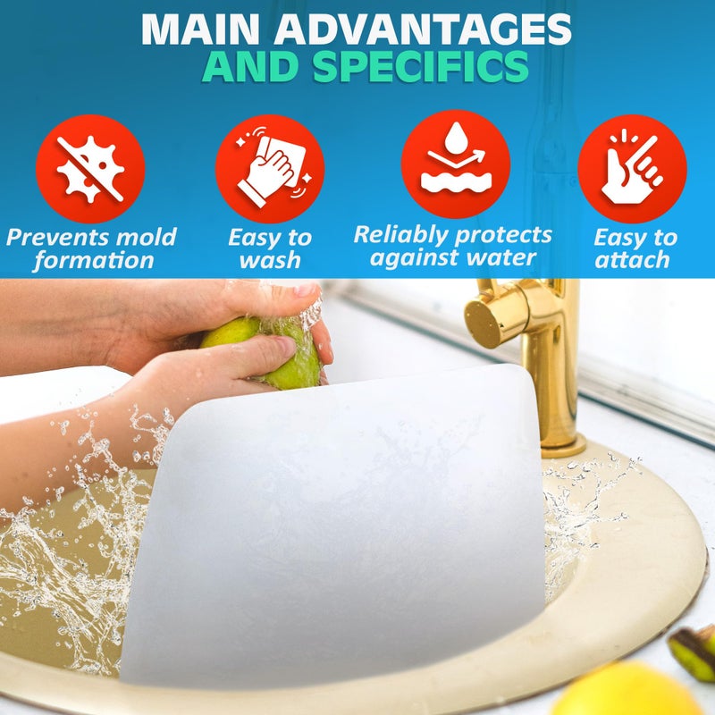 VIKROM 3 Pcs Sink Splash Guard Suction Cup - 9.7x11" Splash Guard Sink Splatter Screen Set, Long-Lasting and Easy to Clean Dishwashing Accessories for Kitchen, Durable, Lightweight, and Easy to Use - Image 4